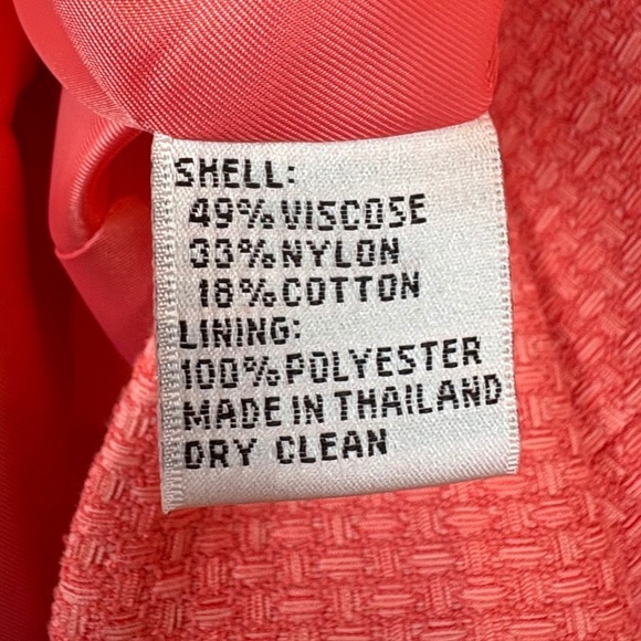 NWT Talbots Peach/Coral Textured 2 Button Closure Long Sleeve Blazer/Jacket - Picture 11 of 11